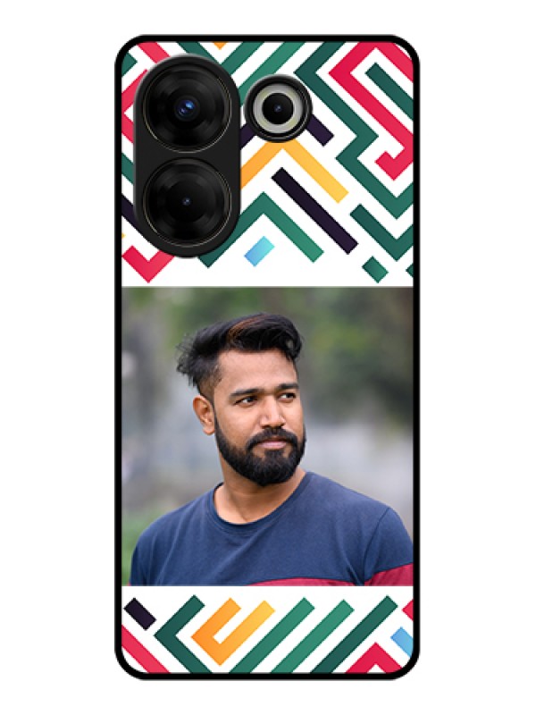 Custom Tecno Camon 20 Pro Custom Glass Phone Case - Colorful Maze Pattern Design