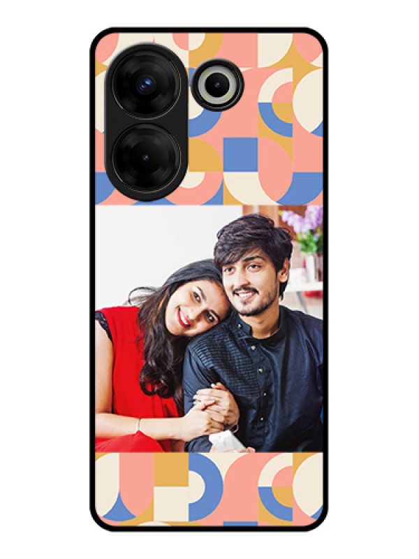 Custom Tecno Camon 20 Pro Custom Glass Phone Case - Semi - Circle Maze Pattern Design