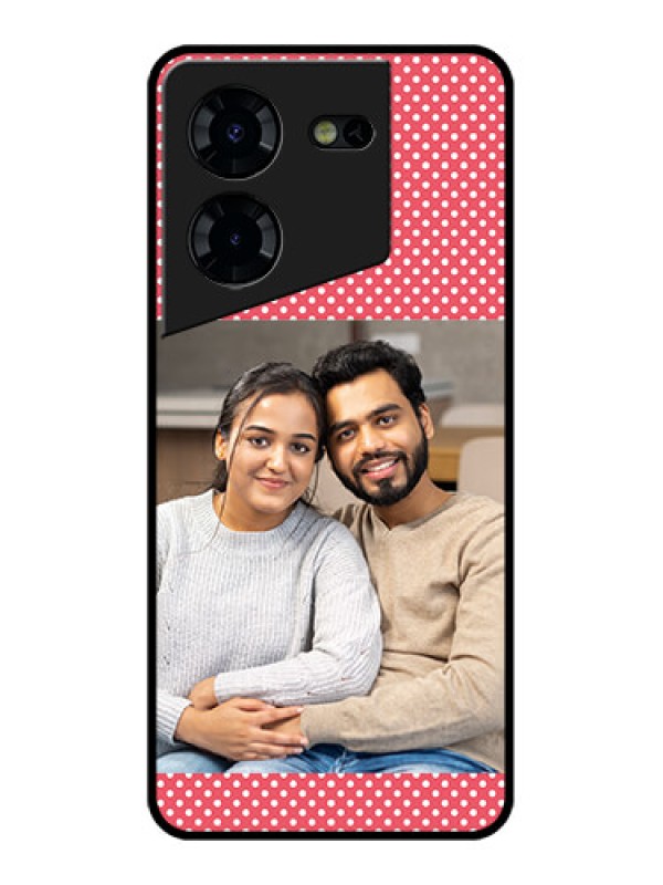Custom Tecno Pova 5 Pro 5G Custom Glass Phone Case - White Dotted Design