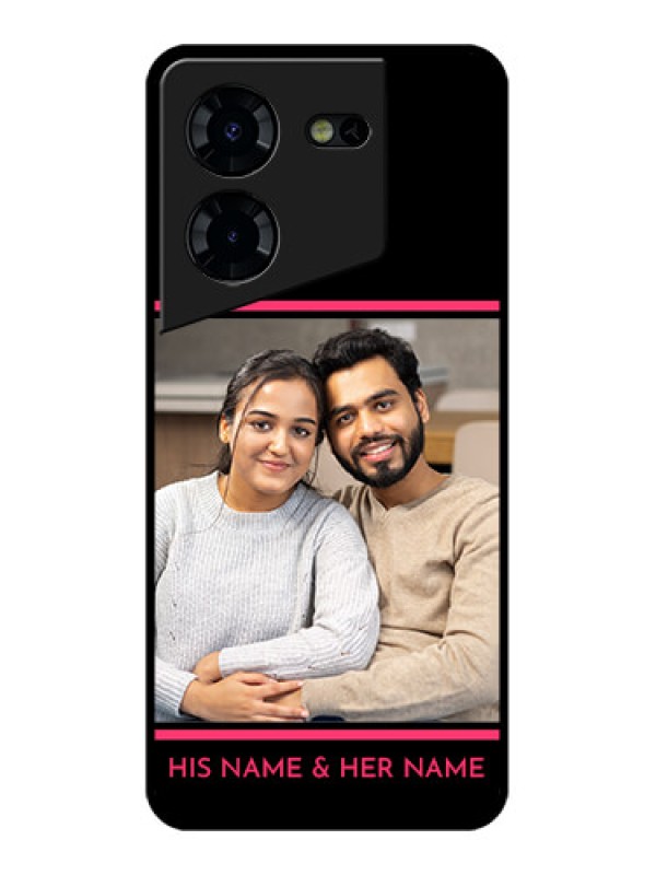 Custom Tecno Pova 5 Pro 5G Custom Glass Phone Case - With Add Text Design
