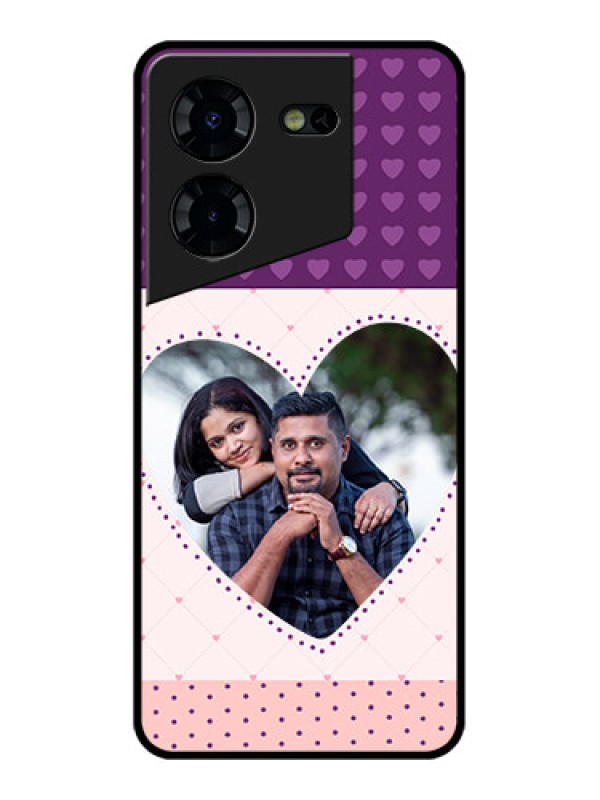 Custom Tecno Pova 5 Pro 5G Custom Glass Phone Case - Violet Love Dots Design