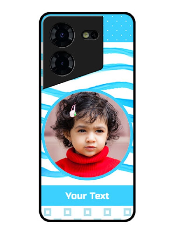 Custom Tecno Pova 5 Pro 5G Custom Glass Phone Case - Simple Blue Case Design