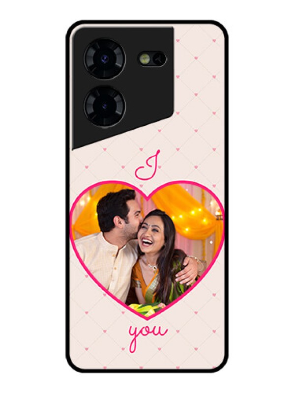 Custom Tecno Pova 5 Pro 5G Custom Glass Phone Case - Heart Shape Design