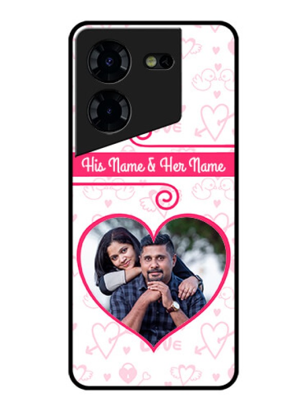 Custom Tecno Pova 5 Pro 5G Custom Glass Phone Case - Heart Shape Love Design