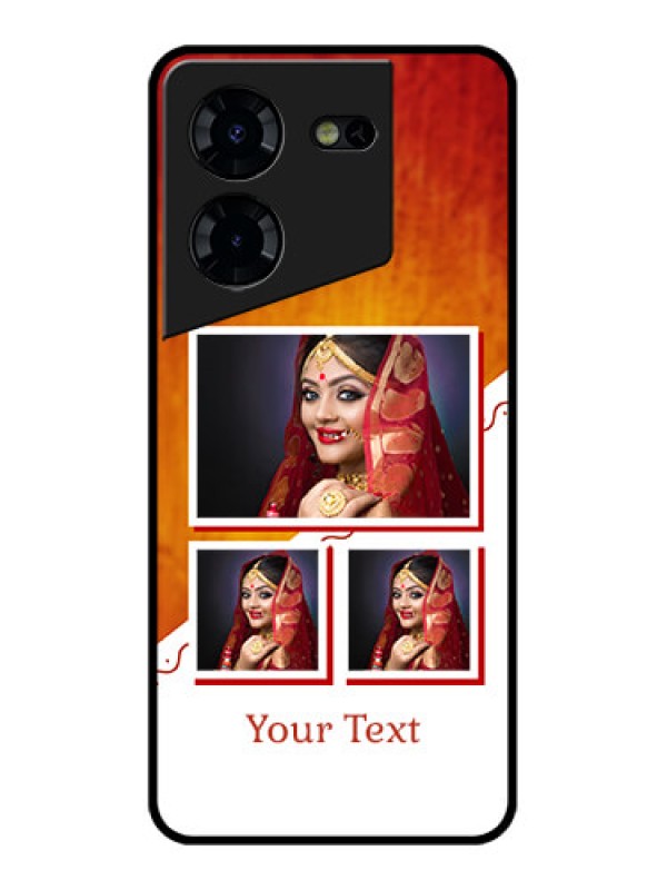 Custom Tecno Pova 5 Pro 5G Custom Glass Phone Case - Wedding Memories Design