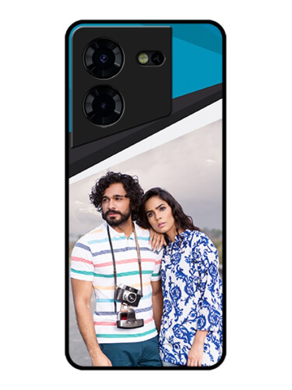 Custom Tecno Pova 5 Pro 5G Custom Glass Phone Case - Simple Pattern Photo Upload Design