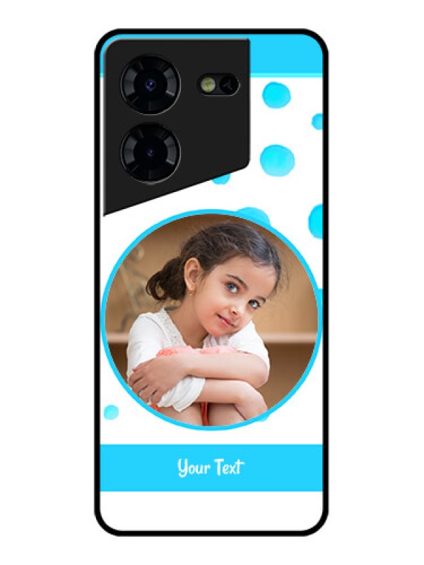 Custom Tecno Pova 5 Pro 5G Custom Glass Phone Case - Blue Bubbles Pattern Design
