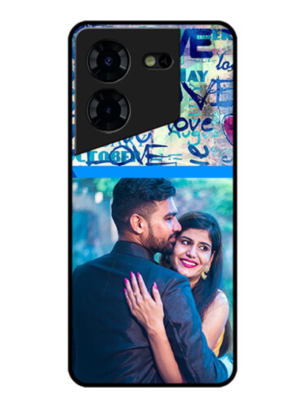 Custom Tecno Pova 5 Pro 5G Custom Glass Phone Case - Colorful Love Design