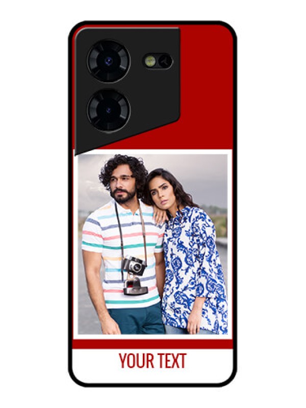 Custom Tecno Pova 5 Pro 5G Custom Glass Phone Case - Red Color Design