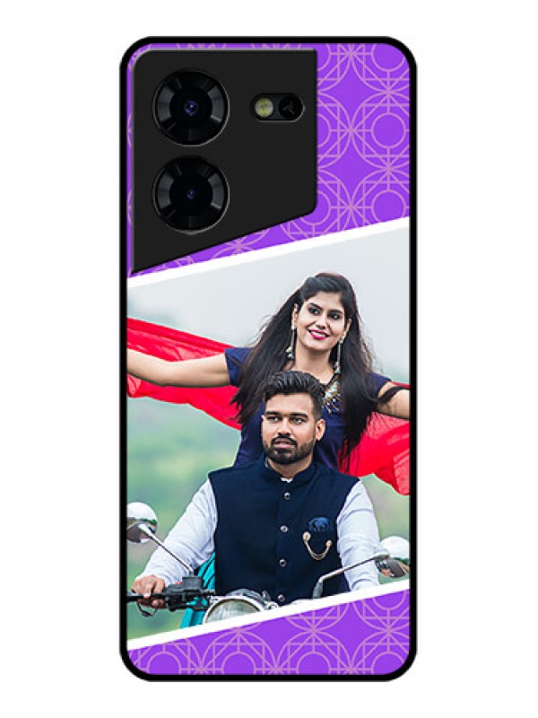 Custom Tecno Pova 5 Pro 5G Custom Glass Phone Case - Violet Color Pattern Design