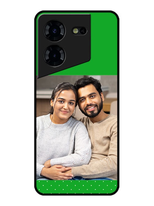 Custom Tecno Pova 5 Pro 5G Custom Glass Phone Case - Green Pattern Design