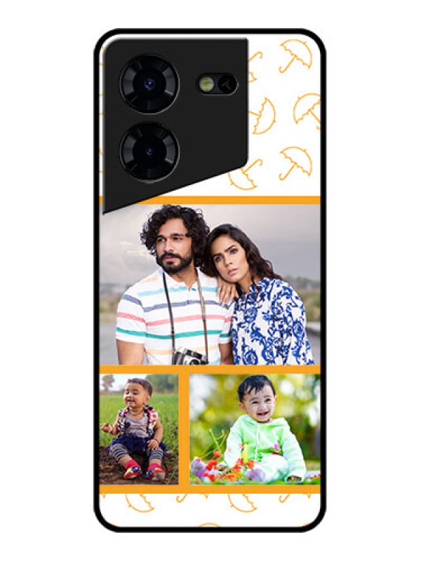 Custom Tecno Pova 5 Pro 5G Custom Glass Phone Case - Yellow Pattern Design