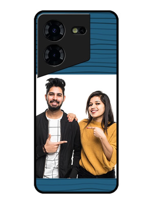 Custom Tecno Pova 5 Pro 5G Custom Glass Phone Case - Blue Pattern Cover Design