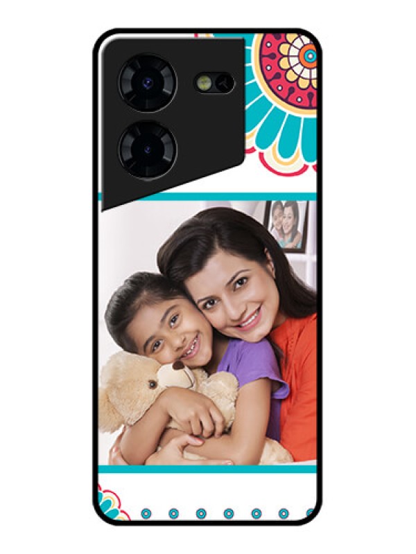 Custom Tecno Pova 5 Pro 5G Custom Glass Phone Case - Flower Design