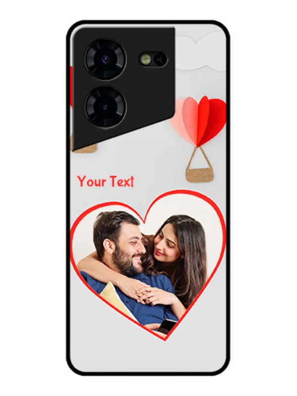 Custom Tecno Pova 5 Pro 5G Custom Glass Phone Case - Parachute Love Design