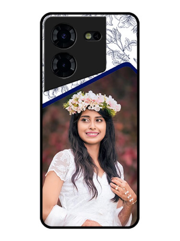 Custom Tecno Pova 5 Pro 5G Custom Glass Phone Case - Classy Floral Design