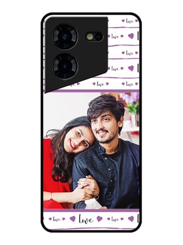 Custom Tecno Pova 5 Pro 5G Custom Glass Phone Case - Couples Heart Design