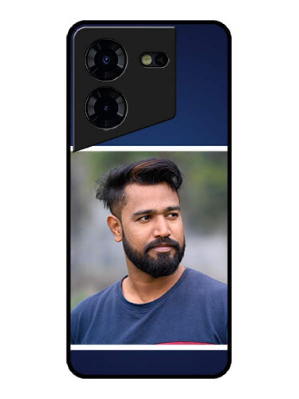 Custom Tecno Pova 5 Pro 5G Custom Glass Phone Case - Simple Royal Blue Design