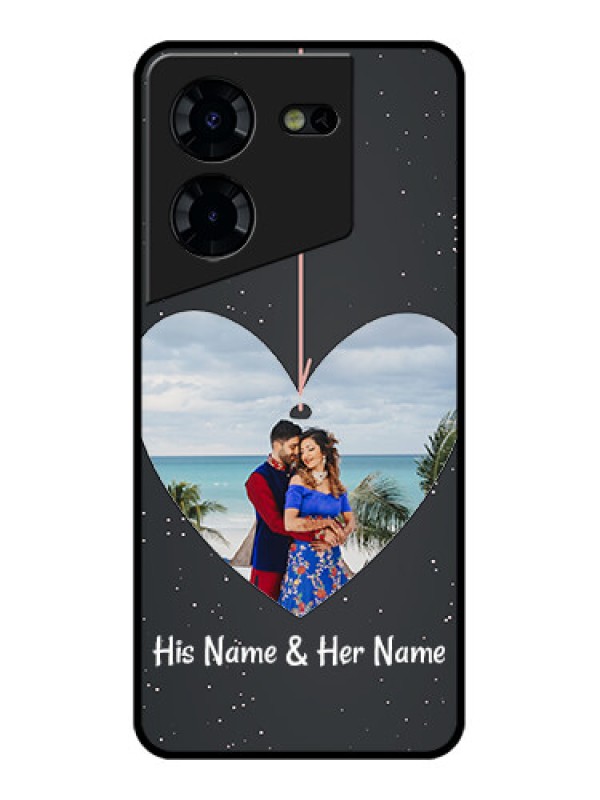 Custom Tecno Pova 5 Pro 5G Custom Glass Phone Case - Hanging Heart Design