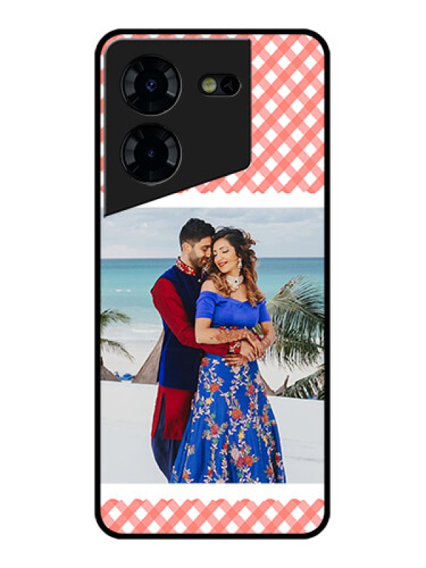 Custom Tecno Pova 5 Pro 5G Custom Glass Phone Case - Pink Pattern Design