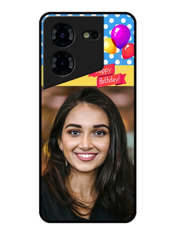 Custom Tecno Pova 5 Pro 5G Custom Glass Phone Case - Happy Birthday Design