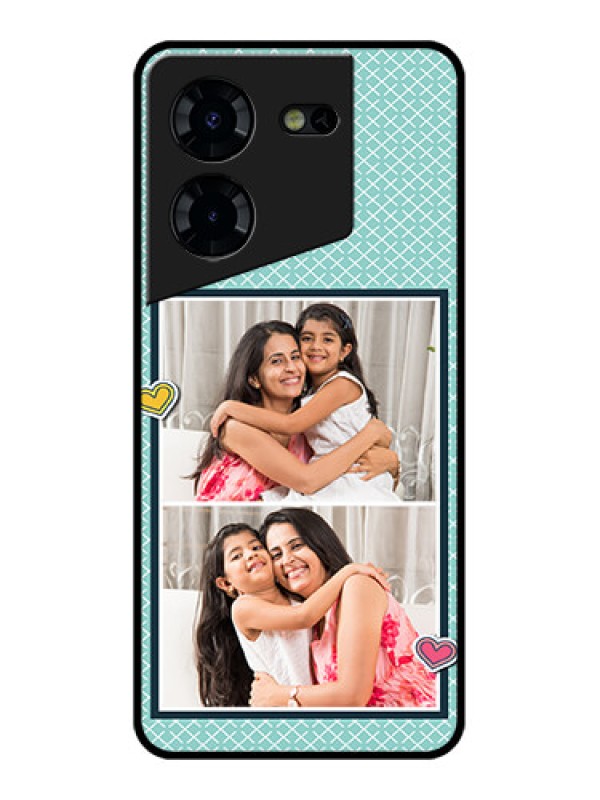 Custom Tecno Pova 5 Pro 5G Custom Glass Phone Case - 2 Image Holder With Pattern Design