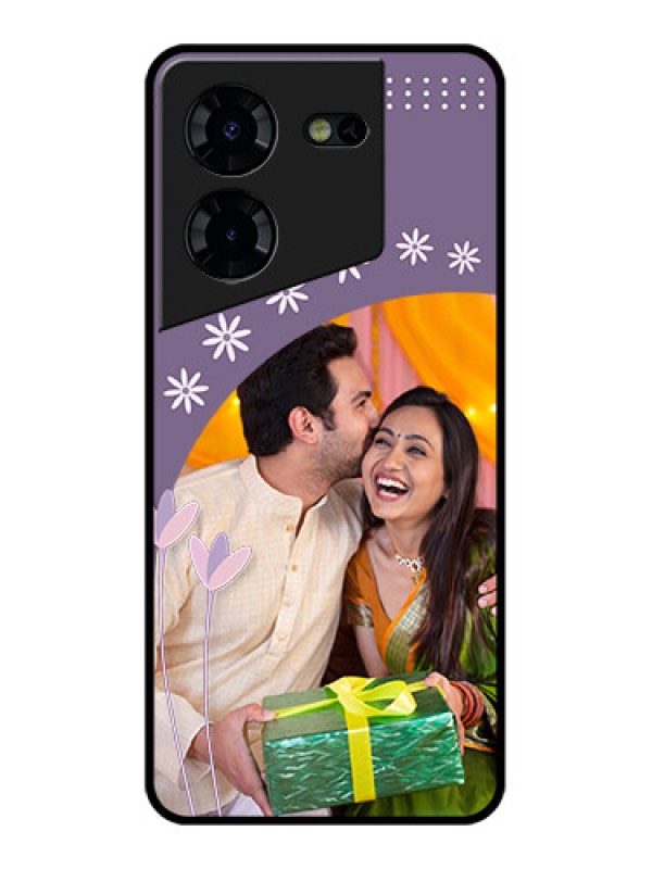 Custom Tecno Pova 5 Pro 5G Custom Glass Phone Case - Lavender Flowers Design