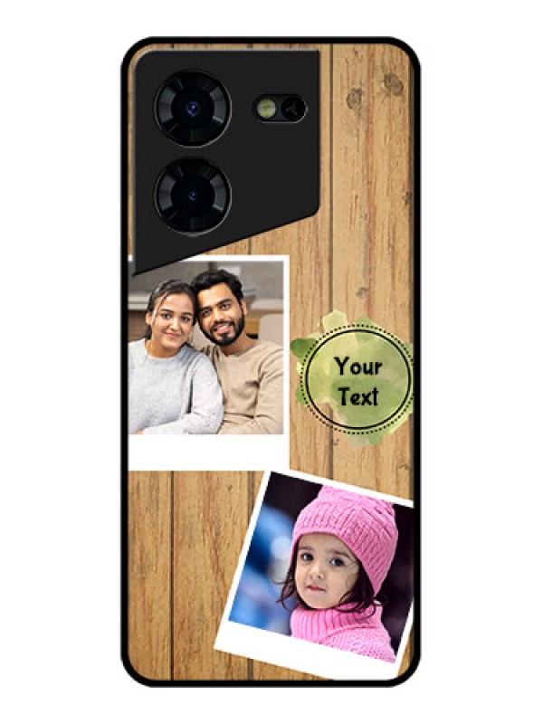 Custom Tecno Pova 5 Pro 5G Custom Glass Phone Case - Wooden Texture Design