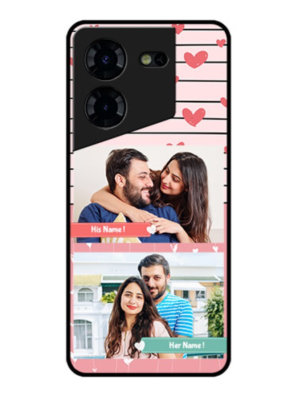 Custom Tecno Pova 5 Pro 5G Custom Glass Phone Case - Photo With Heart Design