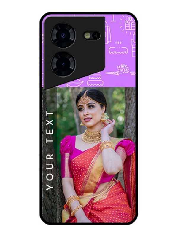 Custom Tecno Pova 5 Pro 5G Custom Glass Phone Case - Birthday Icons Design