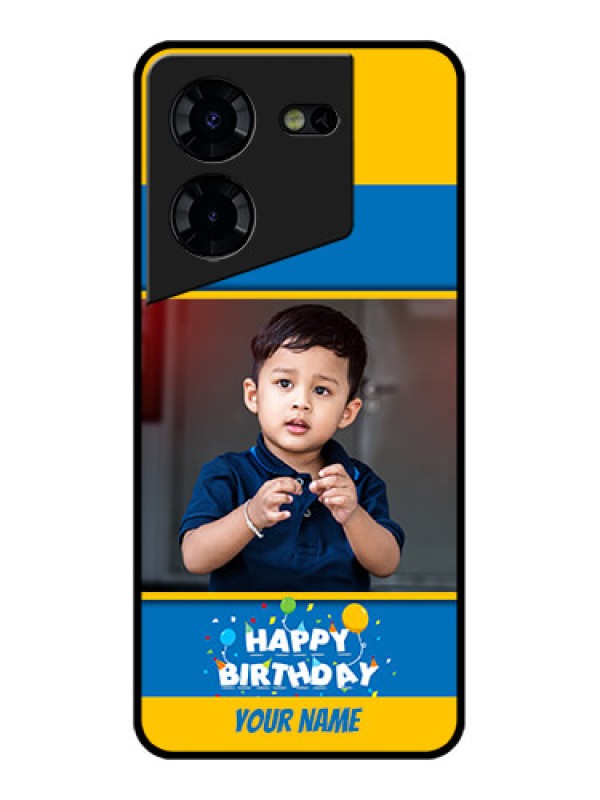 Custom Tecno Pova 5 Pro 5G Custom Glass Phone Case - Birthday Wishes Design