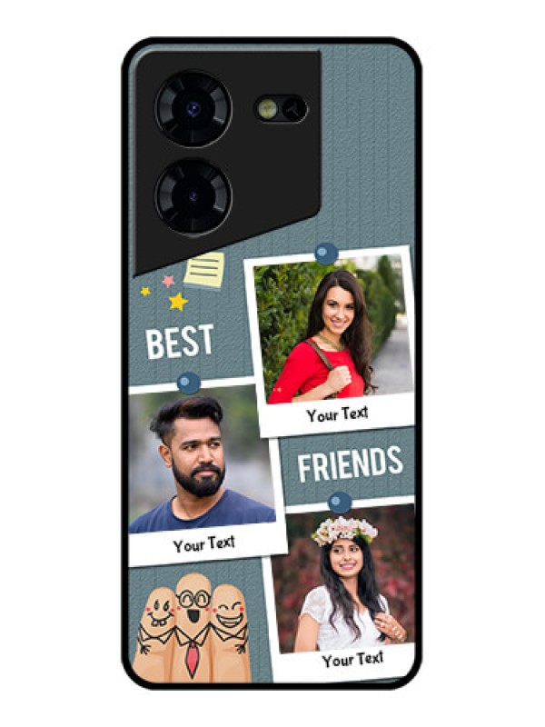 Custom Tecno Pova 5 Pro 5G Custom Glass Phone Case - Sticky Frames And Friendship Design
