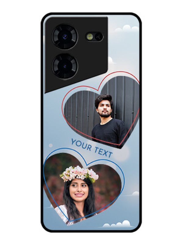 Custom Tecno Pova 5 Pro 5G Custom Glass Phone Case - Blue Color Couple Design