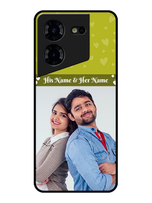 Custom Tecno Pova 5 Pro 5G Custom Glass Phone Case - You & Me Heart Design