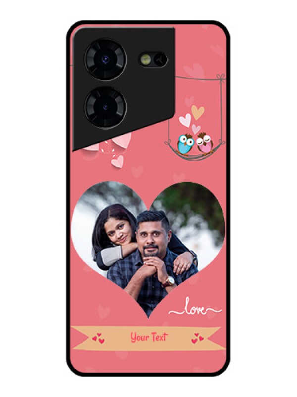 Custom Tecno Pova 5 Pro 5G Custom Glass Phone Case - Peach Color Love Design