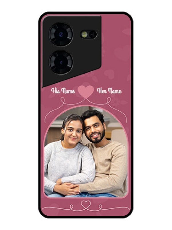 Custom Tecno Pova 5 Pro 5G Custom Glass Phone Case - Love Floral Design