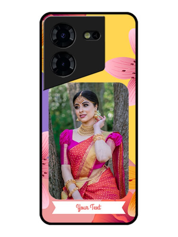 Custom Tecno Pova 5 Pro 5G Custom Glass Phone Case - 3 Image With Vintage Floral Design