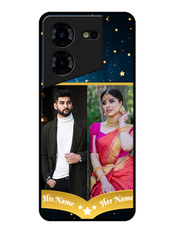 Custom Tecno Pova 5 Pro 5G Custom Glass Phone Case - Galaxy Stars Backdrop Design