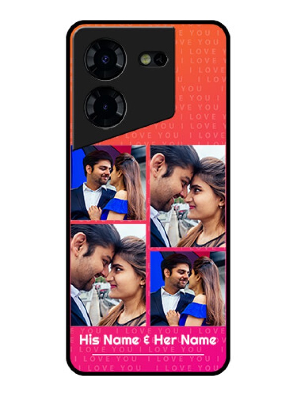 Custom Tecno Pova 5 Pro 5G Custom Glass Phone Case - I Love You Pink Design