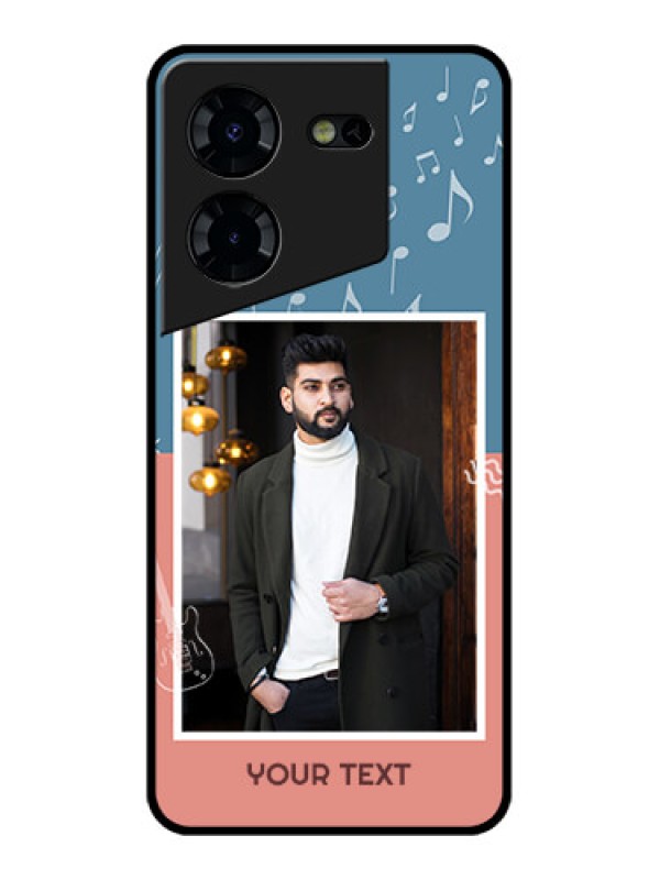 Custom Tecno Pova 5 Pro 5G Custom Glass Phone Case - With Color Musical Note Design