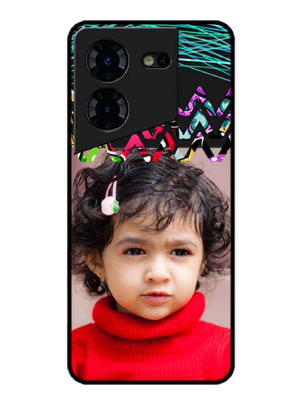 Custom Tecno Pova 5 Pro 5G Custom Glass Phone Case - Neon Abstract Design