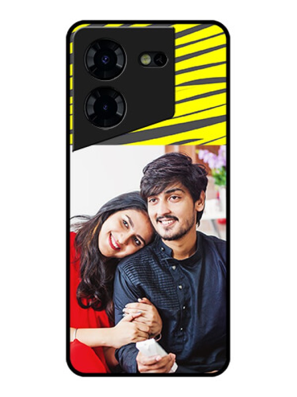 Custom Tecno Pova 5 Pro 5G Custom Glass Phone Case - Yellow Abstract Design