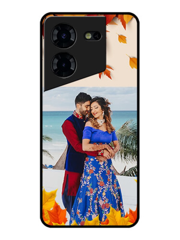 Custom Tecno Pova 5 Pro 5G Custom Glass Phone Case - Autumn Maple Leaves Design