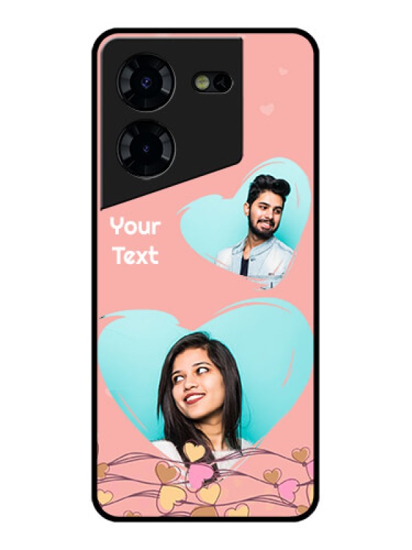 Custom Tecno Pova 5 Pro 5G Custom Glass Phone Case - Love Doodle Design