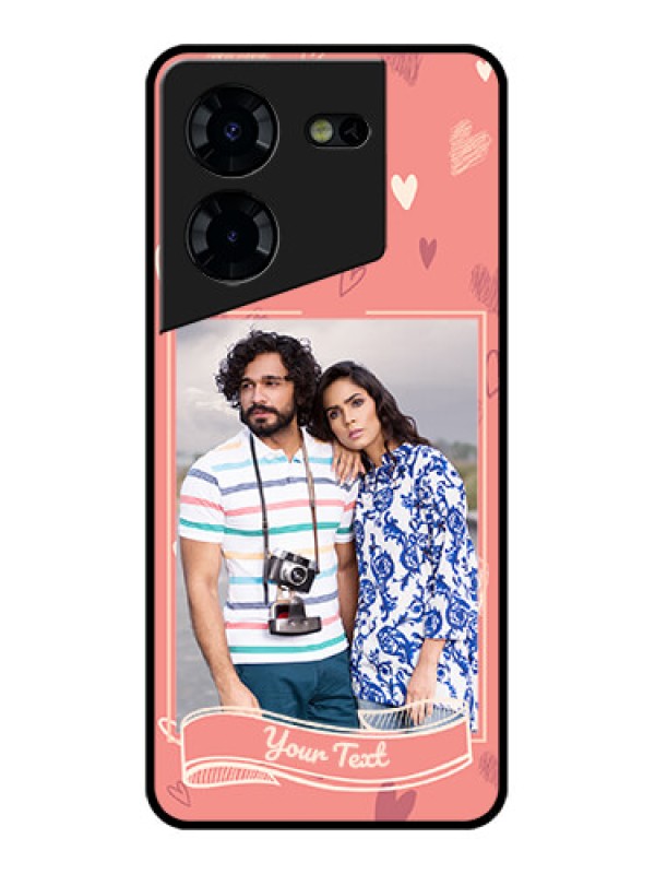 Custom Tecno Pova 5 Pro 5G Custom Glass Phone Case - Love Doodle Art Design