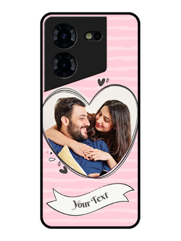 Custom Tecno Pova 5 Pro 5G Custom Glass Phone Case - Vintage Heart Design
