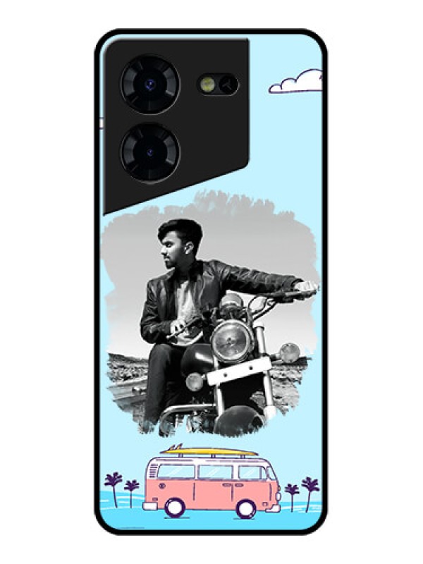 Custom Tecno Pova 5 Pro 5G Custom Glass Phone Case - Travel & Adventure Design
