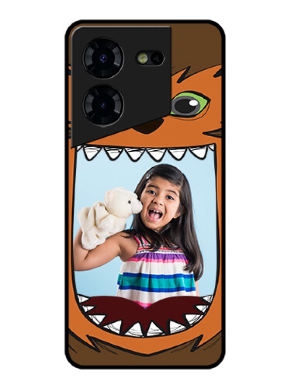 Custom Tecno Pova 5 Pro 5G Custom Glass Phone Case - Owl Monster Back Case Design