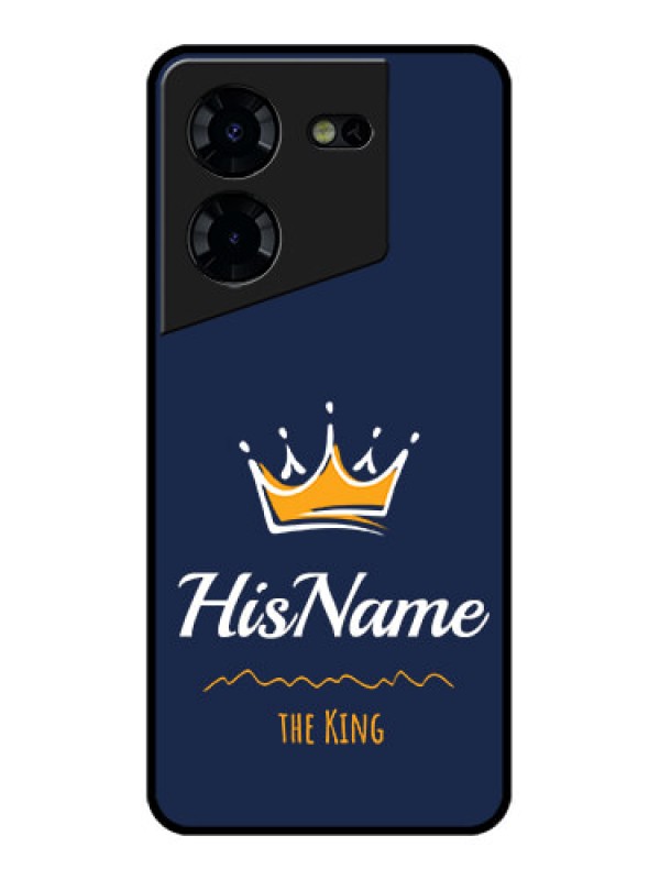 Custom Tecno Pova 5 Pro 5G Custom Glass Phone Case - King With Name Design