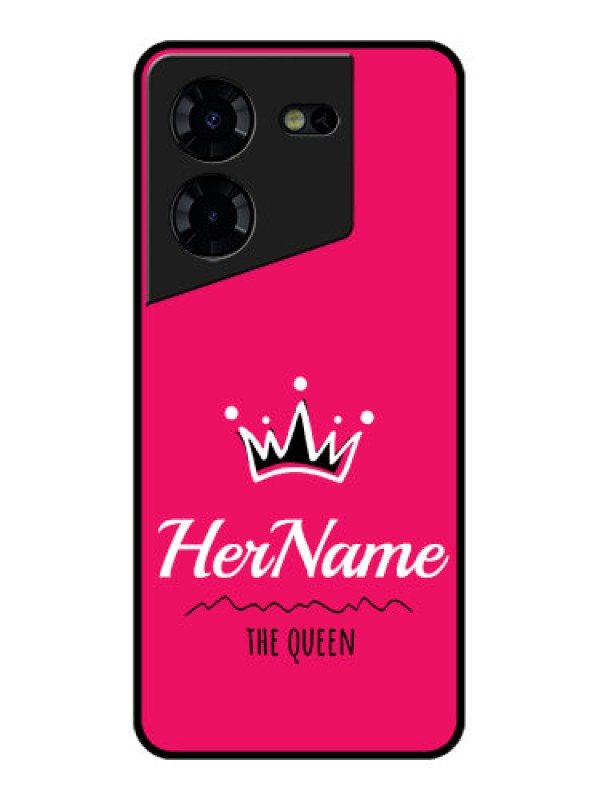 Custom Tecno Pova 5 Pro 5G Custom Glass Phone Case - Queen With Name Design